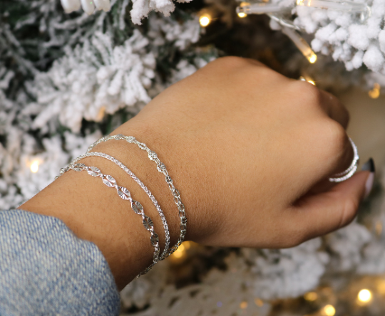 Sunburst Link Bracelet |Gold Filled or Sterling Silver Dainty Jewelry